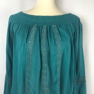 NWT Band of Gypsies Green Boho Top